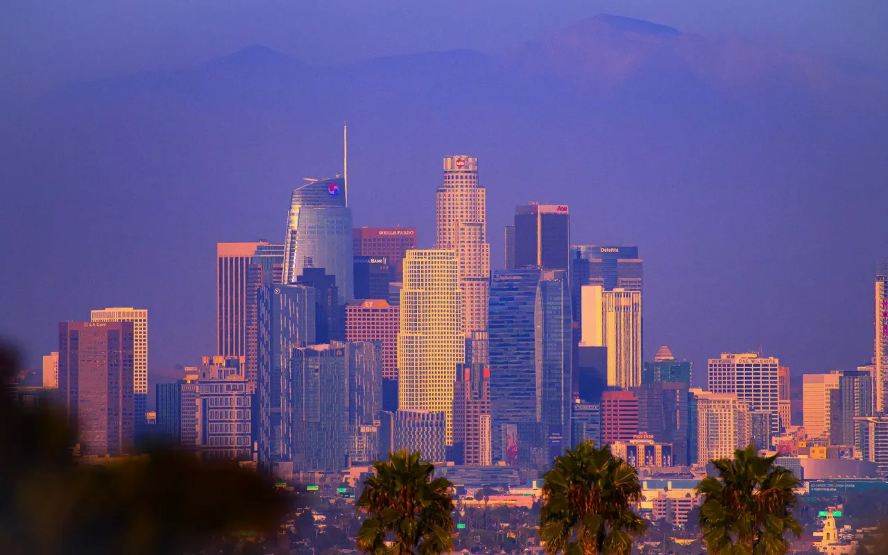 Downtown Los Angeles skyline viewed from Kenneth Hahn State Recreation Area